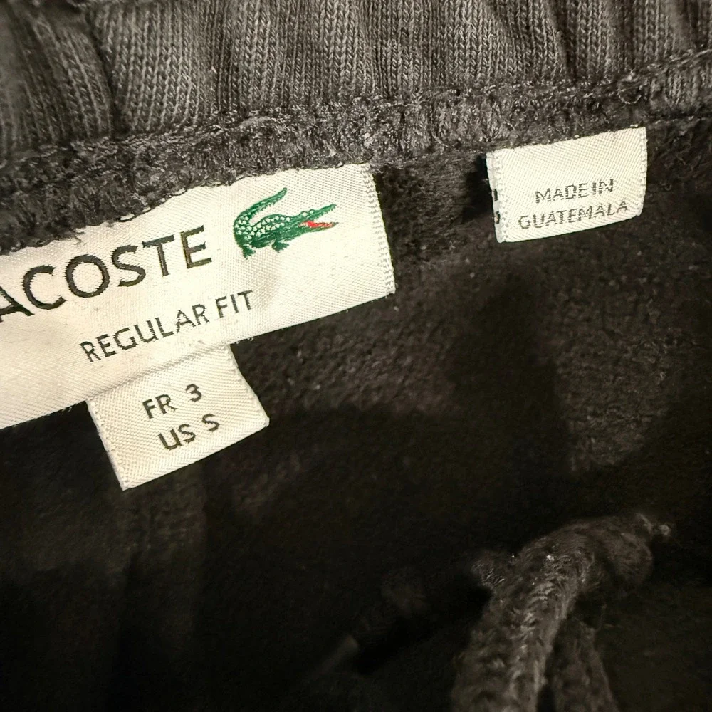 Lacoste Sweat Shorts Mens US Small / FR 3 Pre-Owned Black Gator Side Tape Logo